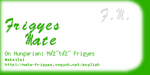 frigyes mate business card